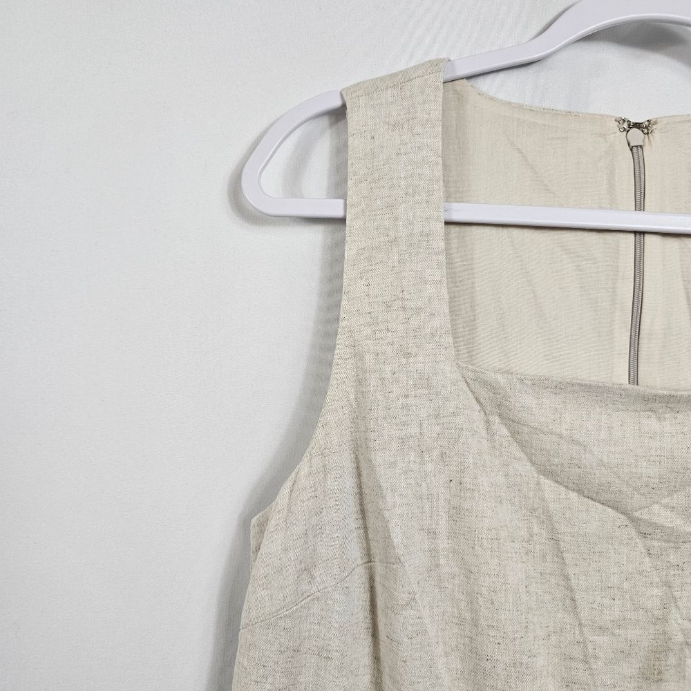 NWOTBanana Republic Factory Linen Blend Square Neck Mini Shift Dress in Flax - M - Picture 4 of 9